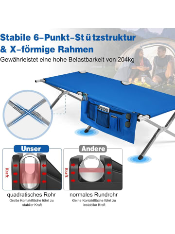 COSTWAY Campingbett 190x73x42cm in Blau