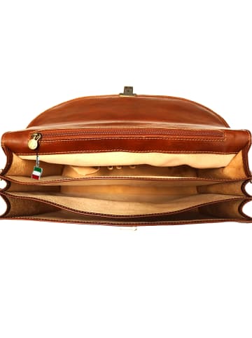 Florence Florence Aktentasche, Businesstasche, Umhängetasche Leder braun ca. 40cm