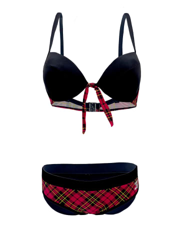 BECO the world of aquasports Bikini BECO Sweetheart Push-Up Bügelbikini  "Scottish Glam" in schwarz-rot