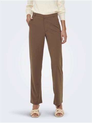 JACQUELINE de YONG Komfortable Stoffhose Mid Waist Elegante Chino Business Pants in Braun