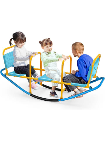 COSTWAY Schaukelwippe 3 Sitzer 3-8 Jahren in Blau