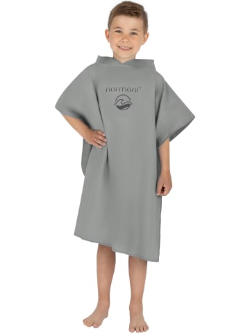 normani Kinder Badeponcho aus schnelltrocknendem Mikrofaser in Grau