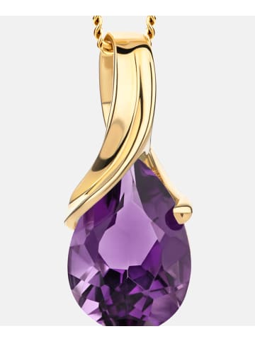 Diamant L'éternel Halskette aus 375 Gelbgold mit Amethyst