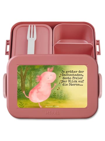Mr. & Mrs. Panda Bentobox Axolotl Tanzen Design mit Spruch in Rot Pastell