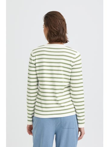 ICHI Langarm IHLULS Regular fit in SMALL IGUANA WHITE STRIPE