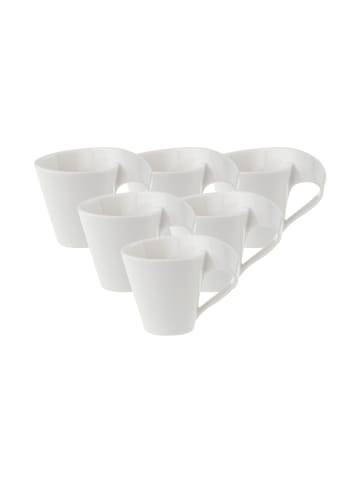 Villeroy & Boch 6er Set Mokka-/ Espressotasse NewWave in Weiß 80 ml in weiß