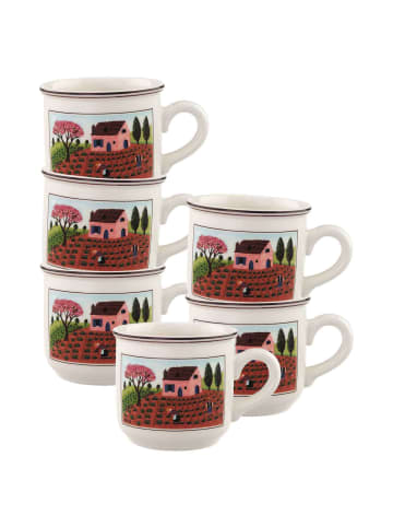 Villeroy & Boch 6er Set Kaffeetassen Design Naif 200 ml in bunt
