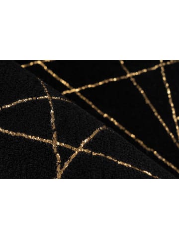 Kayoom Hochflor Teppich Bijou 125 in schwarz - gold - rechteckig