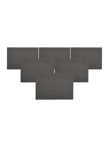 6er Set Platzmatten Fenya in Grau 43 x 30 cm