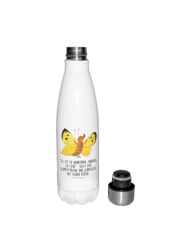 Mr. & Mrs. Panda Wasserflasche Schmetterling Zitronenfalter mit ... in Weiß