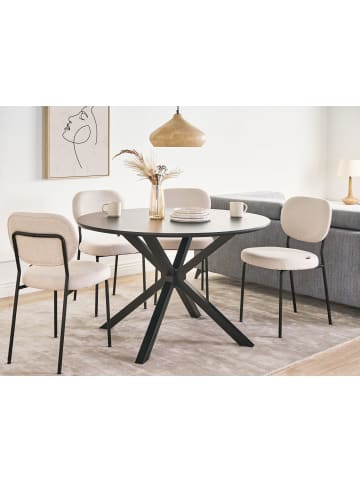 Beliani Esszimmertisch FITZROY in Schwarz - (W) 120 x (H) 75 x (L) 120 cm