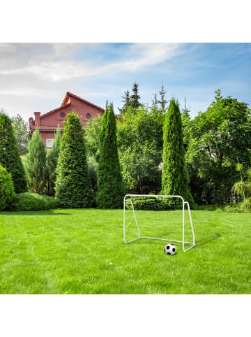 relaxdays Fußballtor in Weiß - (B)124 x (H)96 x (T)61 cm