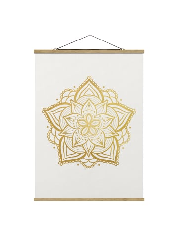 WALLART Stoffbild - Mandala Blüte Sonne Illustration Set in Gold