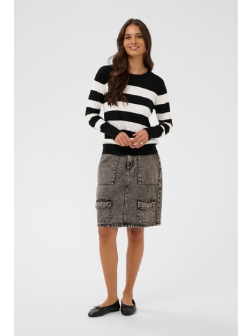 Kaffe Strickpullover KAlizza Regular fit in Black/Chalk Bold Stripe
