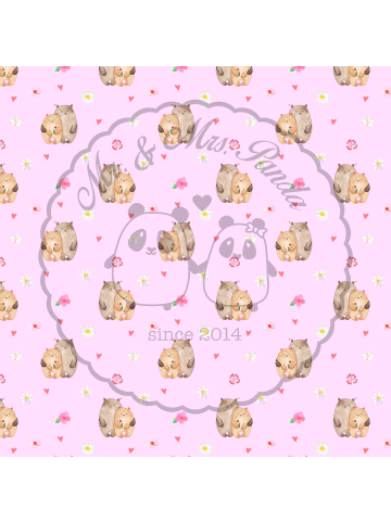 Mr. & Mrs. Panda Bett-Tablett Bären Liebe ohne Spruch in Rosa