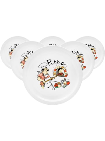 VAN WELL 6er Set Pizzateller Küchenchef ø 30,5 cm bunt in bunt
