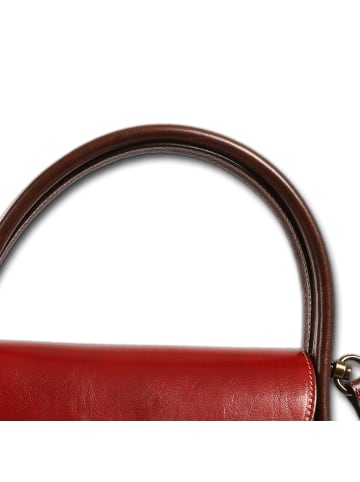 Toscanto Toscanto Handtasche Leder bordeauxrot, braun ca. 20cm