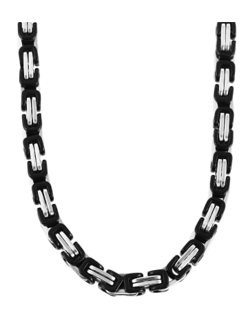 Adeliás Unisex Halskette – Königskette aus Edelstahl 43 cm in schwarz