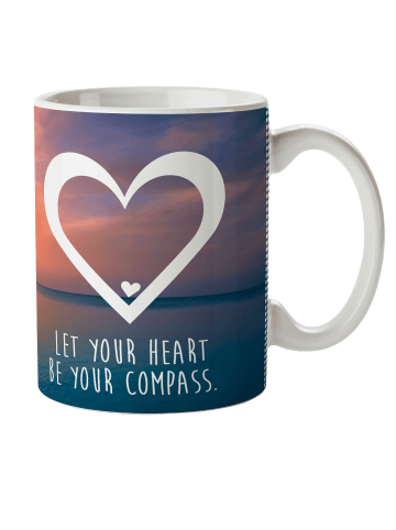 Mr. & Mrs. Panda Kindertasse Herz mit Spruch in Sonnenuntergang