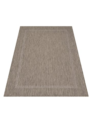 KADIMA DESIGN Teppich Outdoor Flachgewebe Uni-Design Polypropylen Balkon in Braun