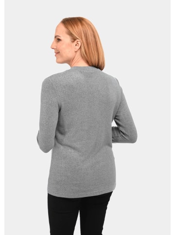 GOLDNER Strickshirt mit Glitzersteinen, Kragen in grau / melange