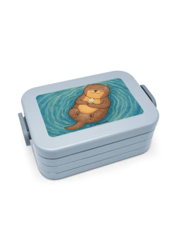 Mr. & Mrs. Panda Brotdose Otter Muschel Design ohne Spruch in Blau Pastell