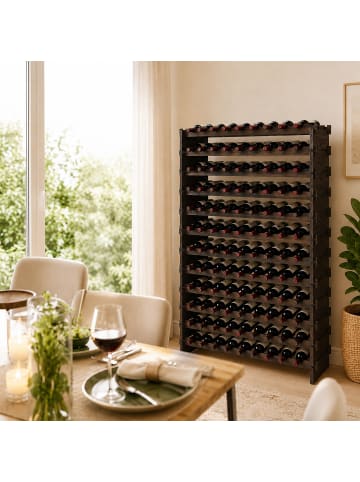 relaxdays Weinregal in Braun - (B)85 x (H)159 x (T)25,5 cm