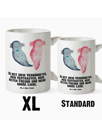 Mr. & Mrs. Panda Teetasse Axolotl Freundin mit Spruch in Weiß