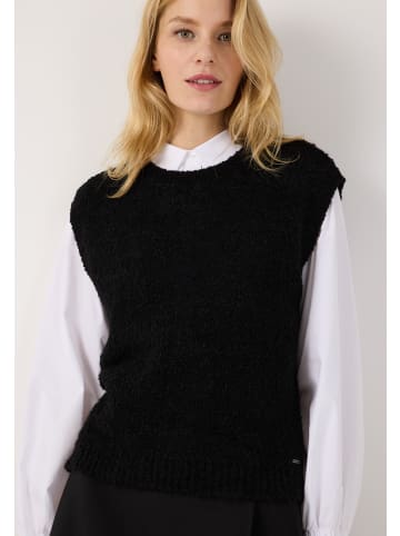 More & More kurzer Bouclé-Pullunder in black