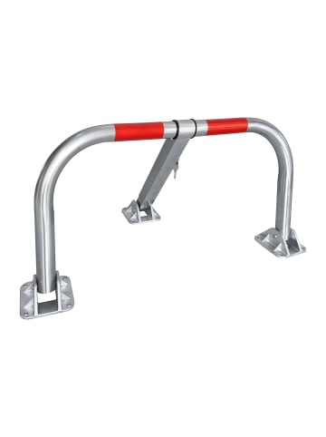 relaxdays Parkbügel in Silber/ Rot - (B)95 x (H)46 x (T)44 cm