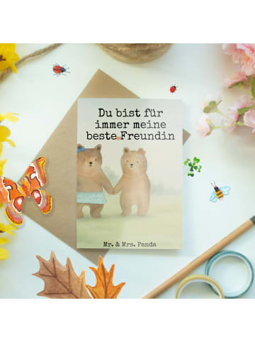 Mr. & Mrs. Panda Glückwunschkarte Bär Freundin Design mit Spruch in Weiß