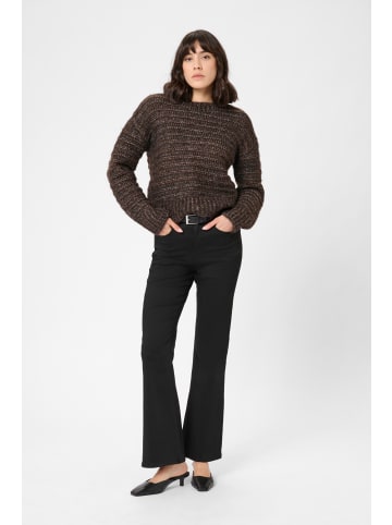 Kaffe Strickpullover KAmarena Loose fit in Black Coffee Melange