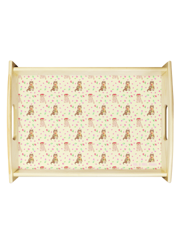Mr. & Mrs. Panda Servier Tablett Otter Blumenstrauß ohne Spruch in Gelb