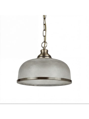 Licht-Erlebnisse Pendelleuchte (B)27 x (L)27 x (T)22 cm in Messing Antik Klar/Transparent