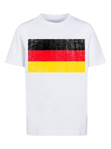 F4NT4STIC T-Shirt Germany Deutschland Flagge distressed in weiß