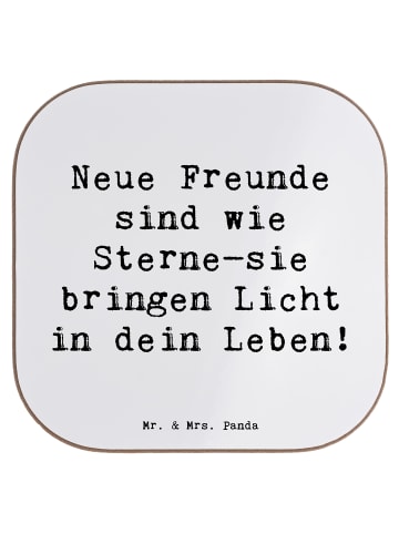 Mr. & Mrs. Panda Tischschoner Spruch Neue Freunde finden mit Spruch in Weiß