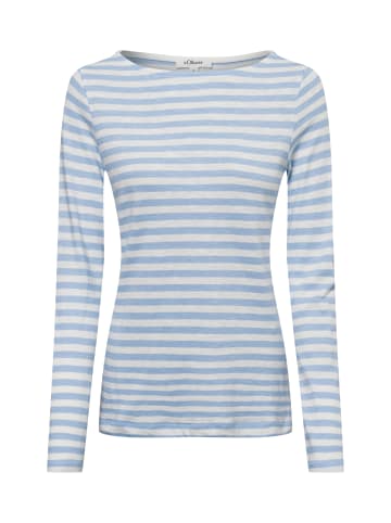 s.Oliver Langarmshirt in hellblau weiß - 0004