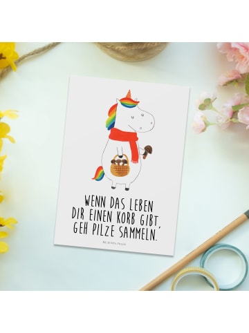 Mr. & Mrs. Panda Grußkarte Einhorn Pilz mit Spruch in Weiß