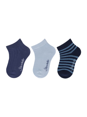 Sterntaler Kurz-Socken 3er-Pack Rippe in helles blau