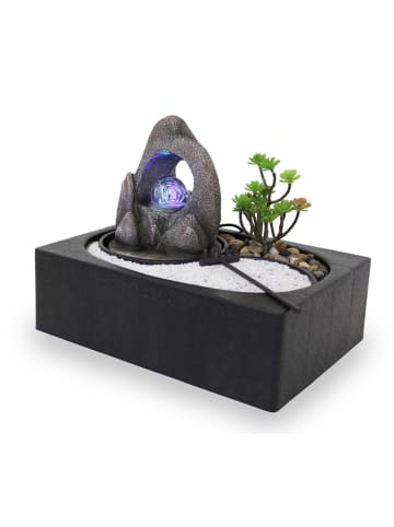 Kiom Led Zimmerbrunnen ZenGarden Rock 29 x 22 x 20.6 in steingrau / schwarz