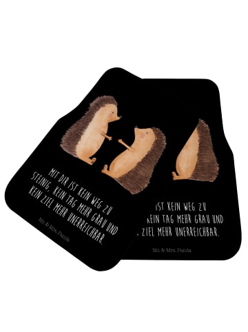 Mr. & Mrs. Panda Auto-Fußmatte Igel Liebe mit Spruch in Schwarz