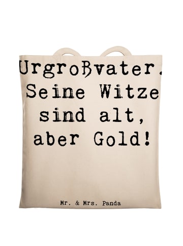 Mr. & Mrs. Panda Tragetasche Urgroßvater Witze mit Spruch in Creme