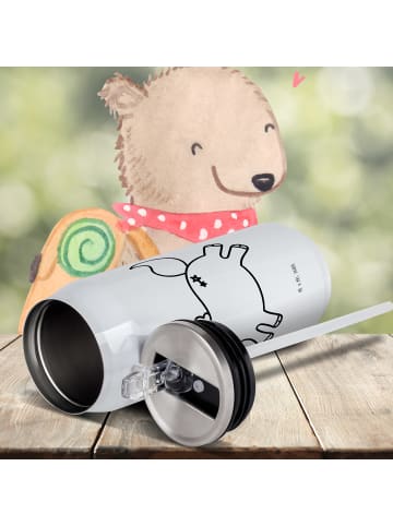 Mr. & Mrs. Panda Edelstahl Trinkflasche Einhorn Happy ohne Spruch in Weiß