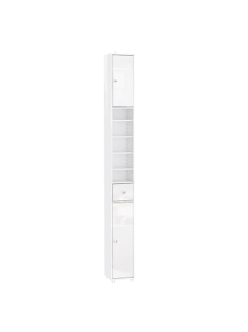 SoBuy Badezimmerschrank in Hochglanzweiß - (W) 20 x (H) 180 x (L) 20 cm