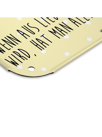 Mr. & Mrs. Panda Schild Avocado Pärchen mit Spruch in Gelb Pastell