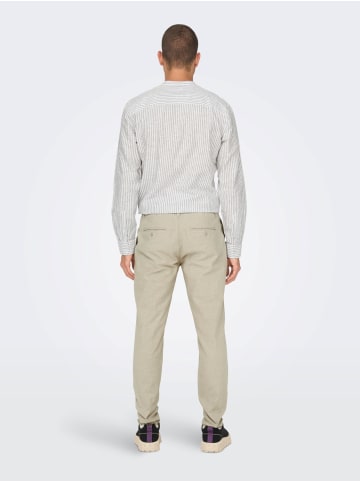 Only&Sons Business Chino Stoffhose aus Baumwolle & Leinen ONSMARK in Beige