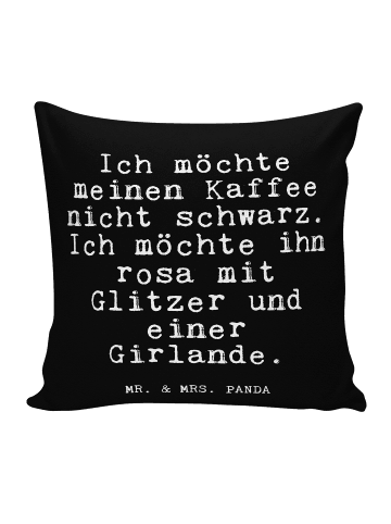 Mr. & Mrs. Panda Dekokissen Ich möchte meinen Kaffee... mit Spruch in Schwarz