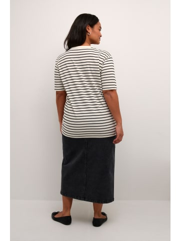 KAFFE curve T-shirt KCWinni Loose fit in Antique White/BLack Stripe