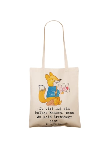 Mr. & Mrs. Panda Tragetasche Architekt Herz mit Spruch in Creme