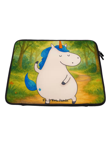 Mr. & Mrs. Panda Laptop Tasche Einhorn Mann Design ohne Spruch in Weiß